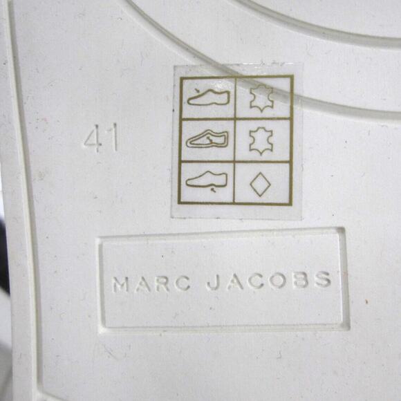 Marc Jacobs Vesey Tennis Shoe 41 EU 11 US New $250 Black Leather Hi-Top Sneaker - Picture 9 of 11